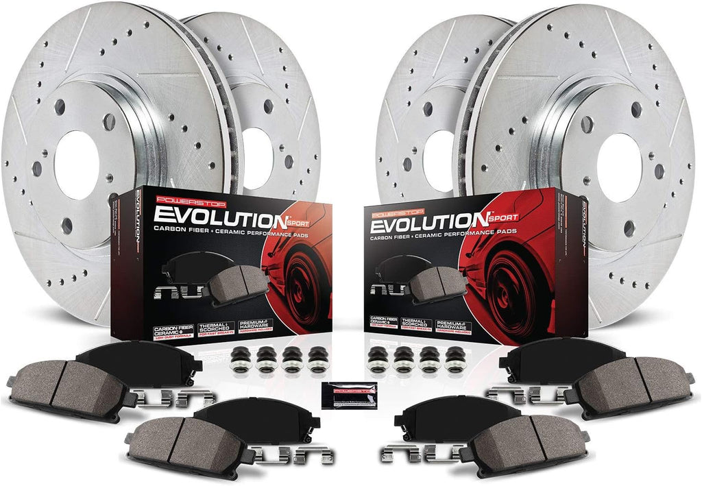 Z23 Carbon Fiber Brake Pads with Drilled & Slotted Brake Rotors Kit P820495