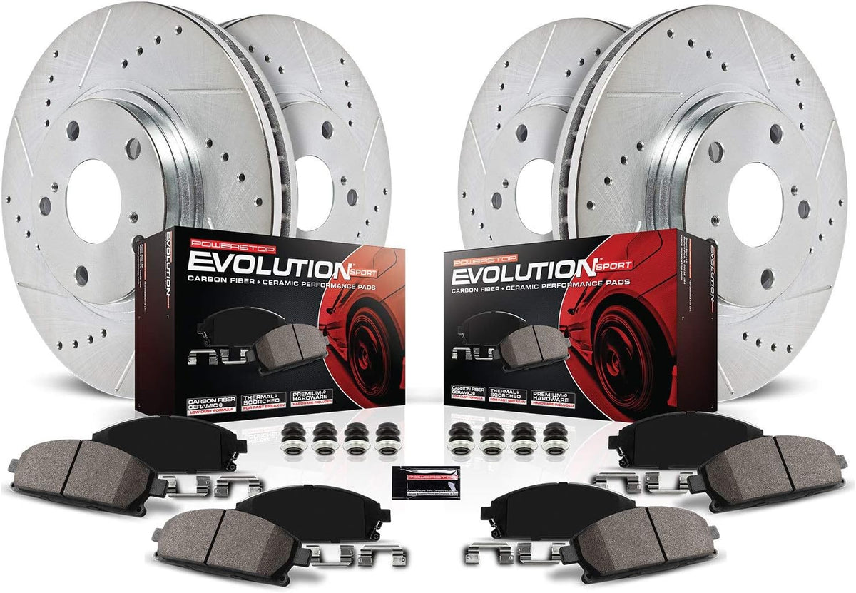 Z23 Carbon Fiber Brake Pads with Drilled & Slotted Brake Rotors Kit P820495