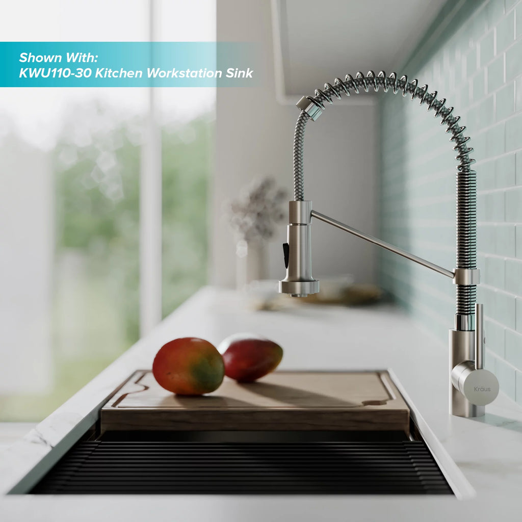 Single Handle Pull-Down Kitchen Faucet Stainless Steel Chrome H417957