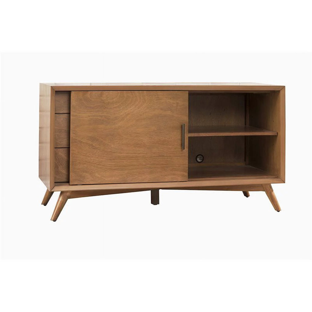 3 Piece Small TV Console Full Size Panel Bed & Nightstand I9652