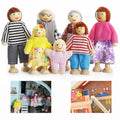 Wooden Dolls Playset Set of 7 People with Dog G1637