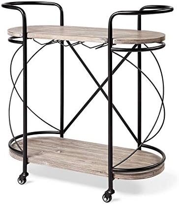 Black Two Tier Metal Bar Cart S859602