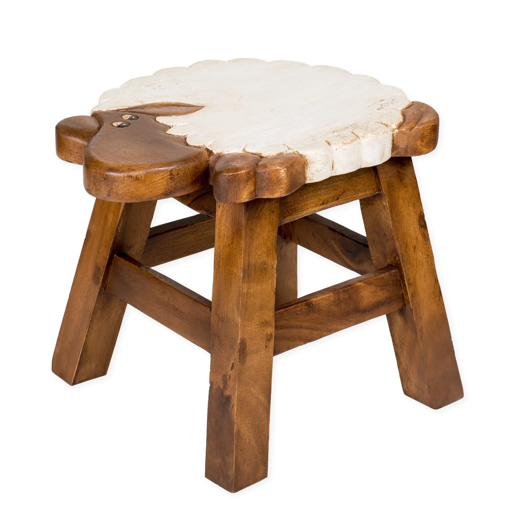 Hand Carved Acacia Hardwood Decorative Short Stool W530