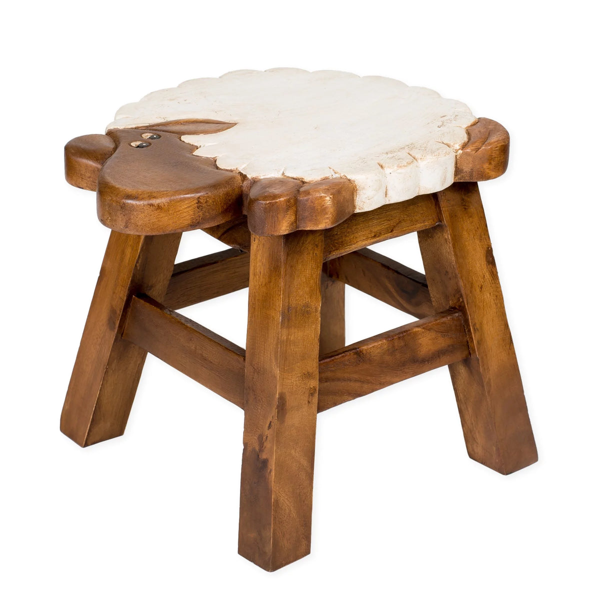 Hand Carved Acacia Hardwood Decorative Short Stool W530