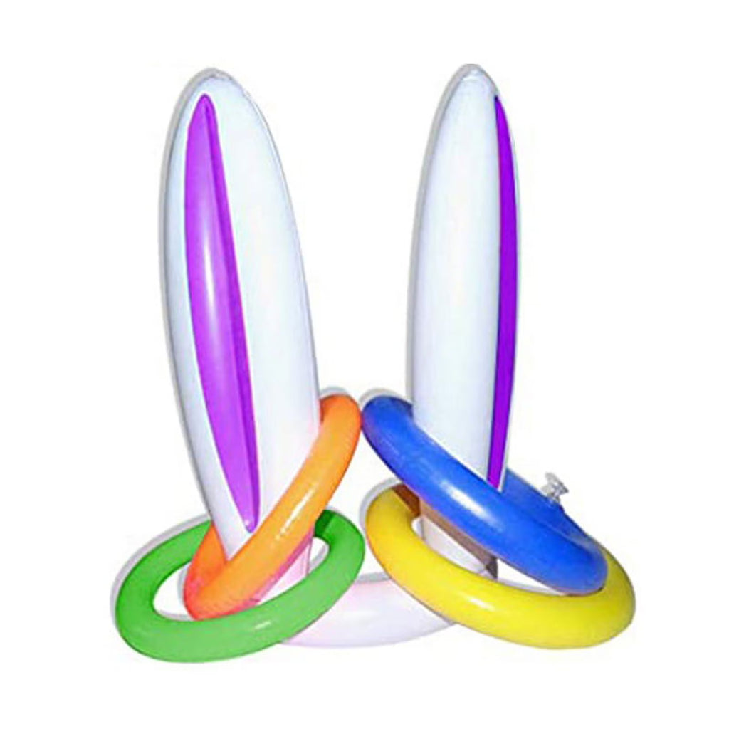Inflatable Easter Bunny Hat with 4 Rings Wearable Toss Toy F211109