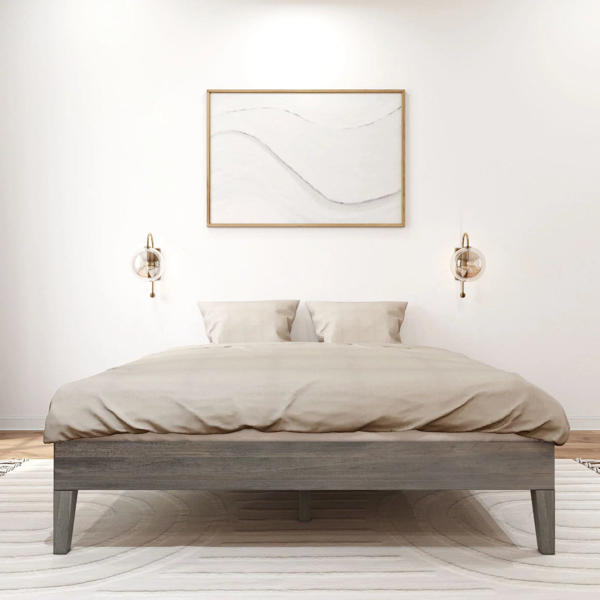 Queen Solid Wood Platform Bed Frame L6765