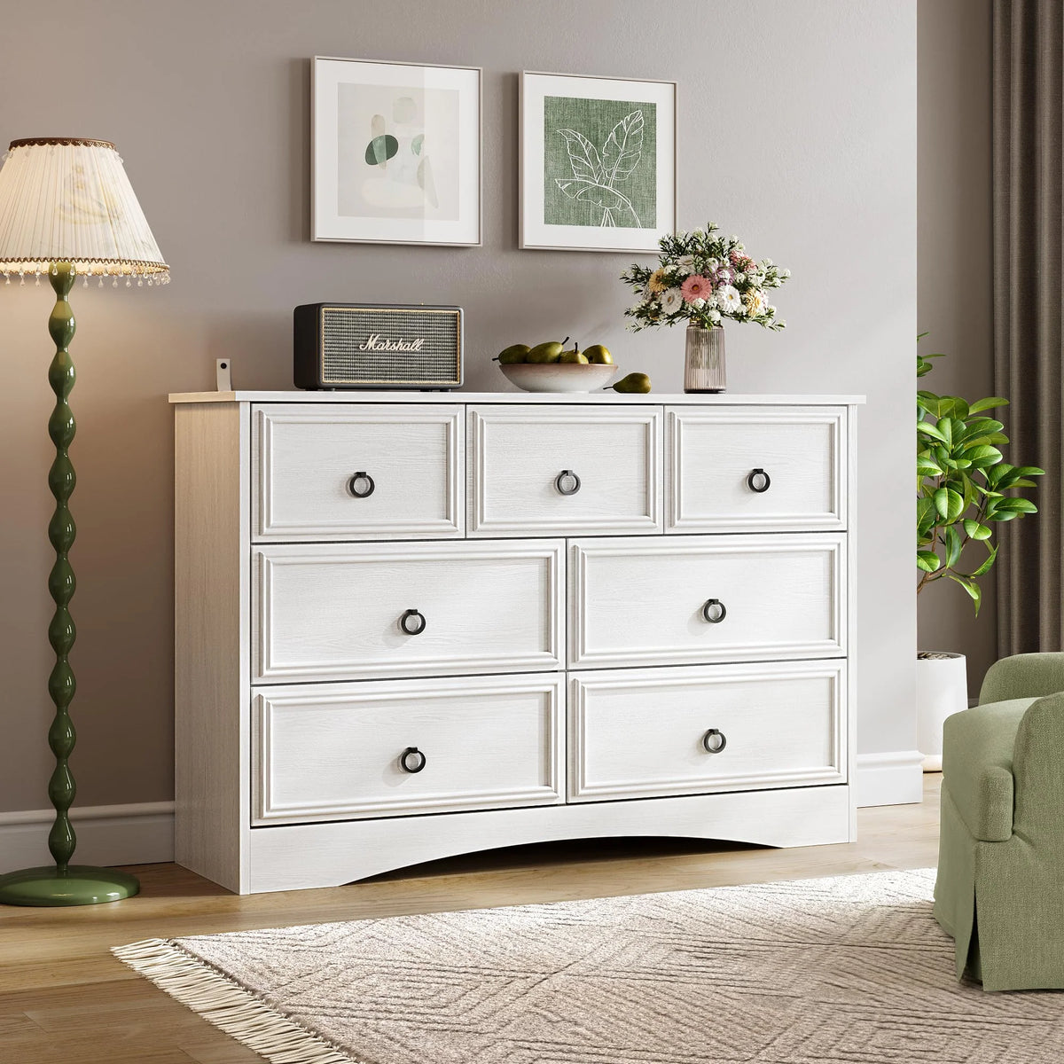 7 Drawer Gray Dresser M395