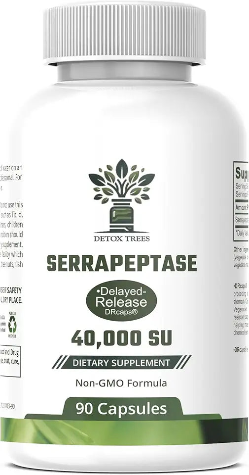 Non-GMO Gluten Free Serrapeptase 40000 SPU 90 Capsules E76655