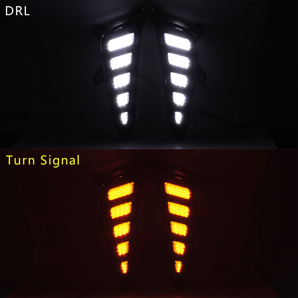 Front LED DRL Daytime Running Light Turn Signal Fog Lamps Bezel Set for Toyota C-HR 2016-2019 T657967