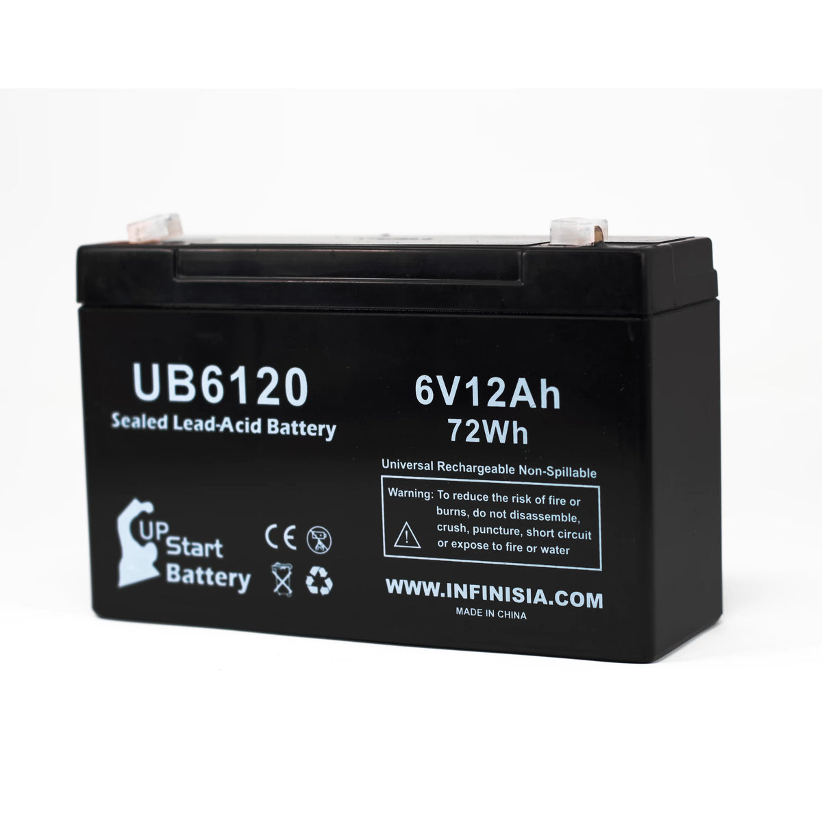 2x Pack 6V 12Ah Sealed Lead Acid Battery with F1 to F2 Terminal Adapters L4962