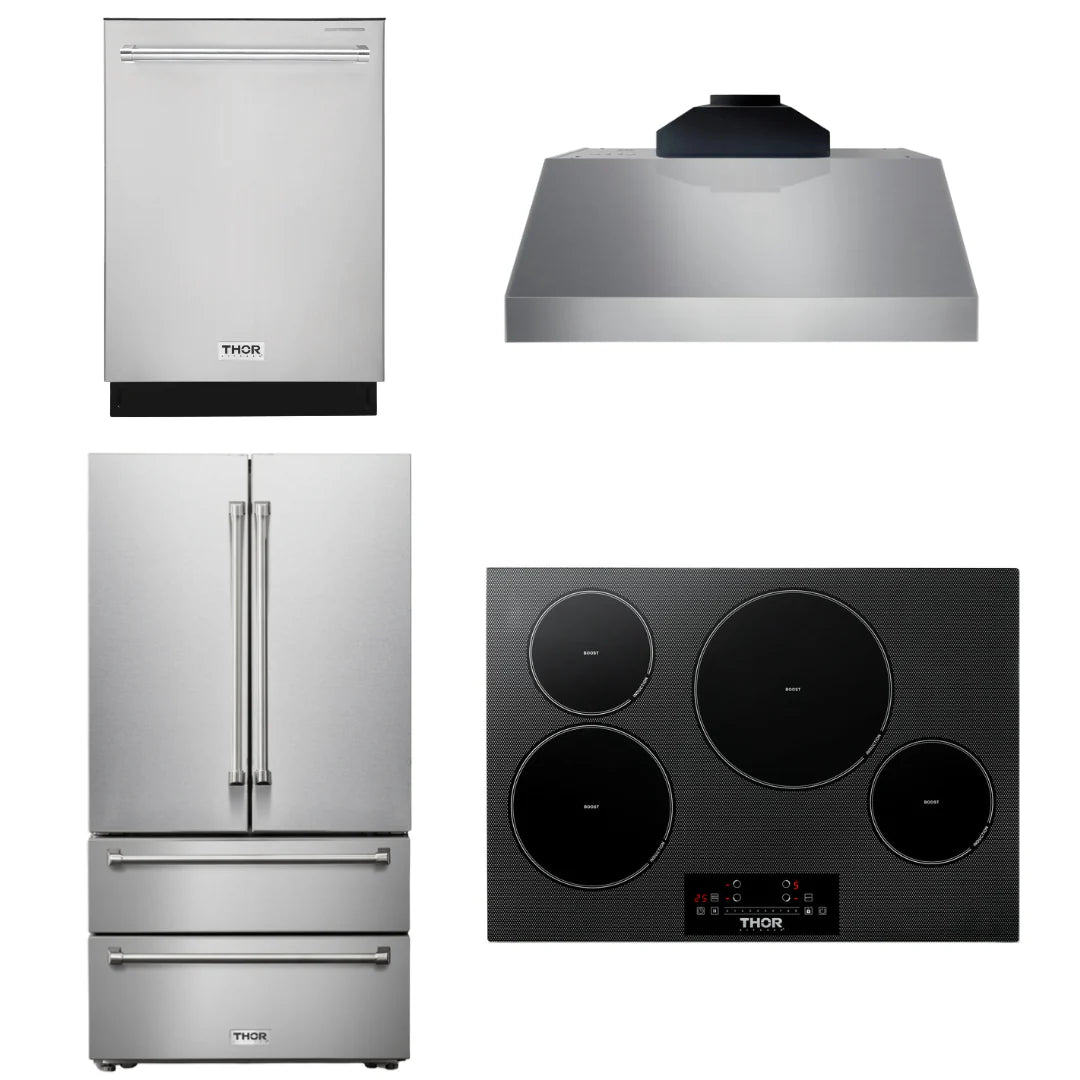 30 Induction Cooktop, Range Hood, Microwave, Refrigerator, Dishwasher K3583