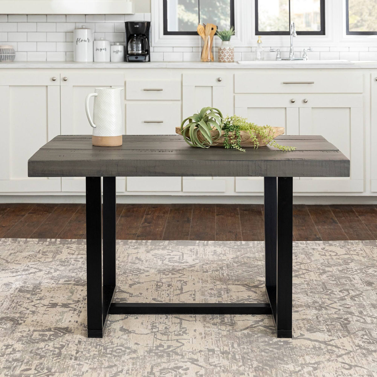 52-Inch Distressed Wood Dining Table V594