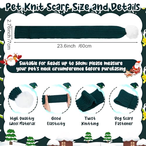 2 Set Pet Christmas Costumes Dog Knitted Scarf Reindeer Antlers Headband I28631