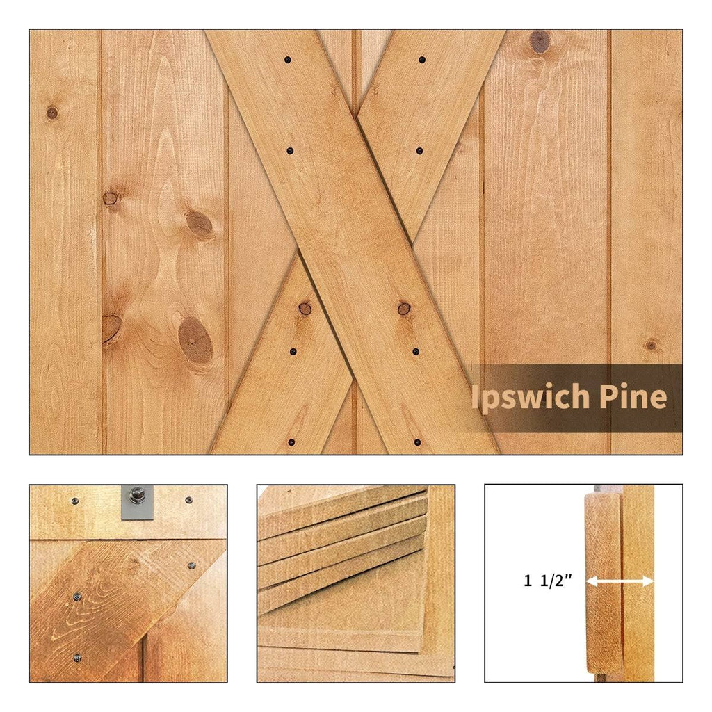 Paneled Wood Double Barn Door Set of 2 P45017