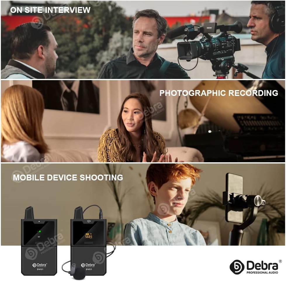 DV UHF Wireless Lavalier Microphone with Remote Monitor, Dual Mics S126258
