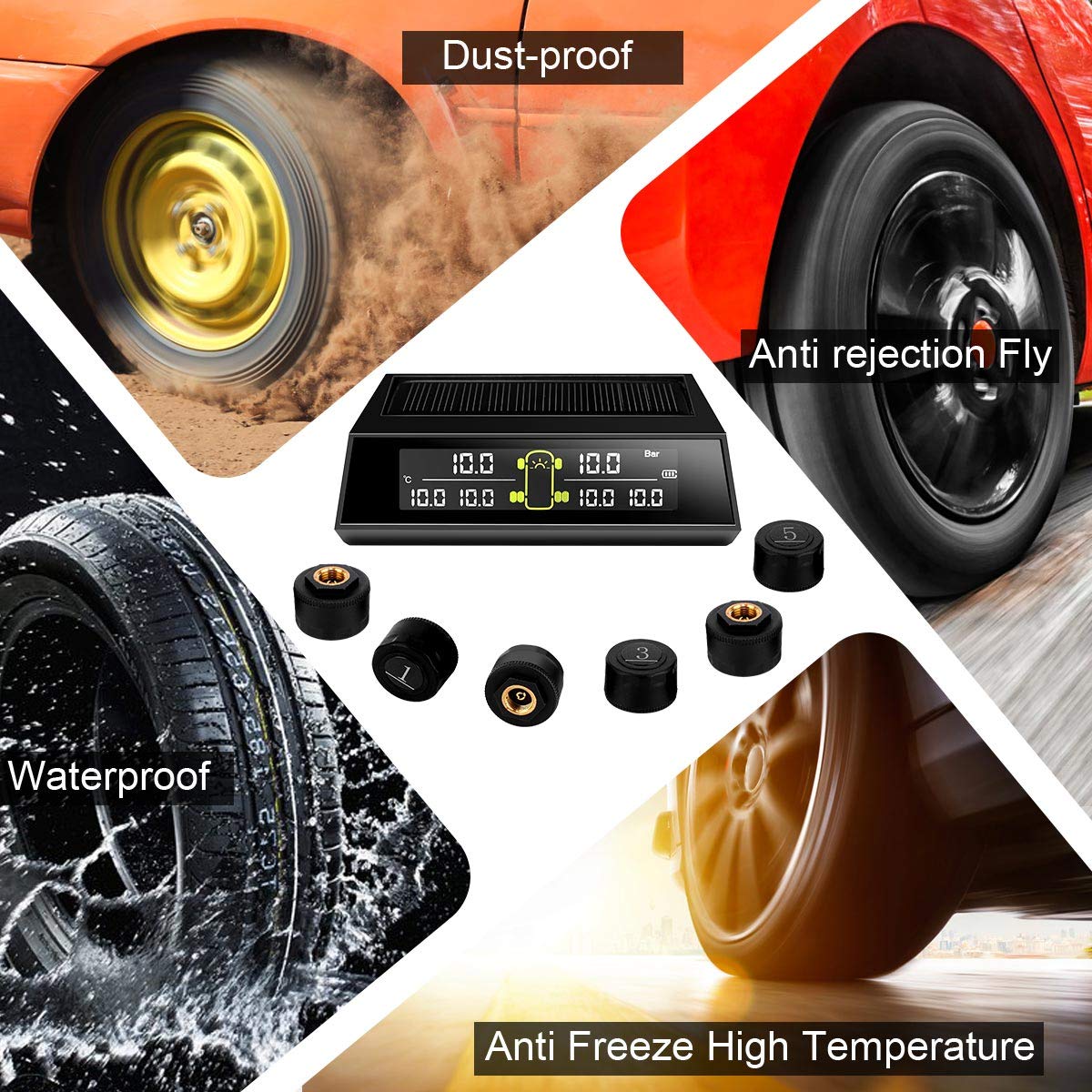 Tire Pressure Monitoring System with 6 Tire External Sensors W799