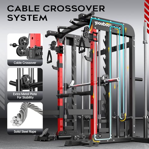 2000LB Squat Rack with LAT-Pull Down and Cable Crossover System H4426