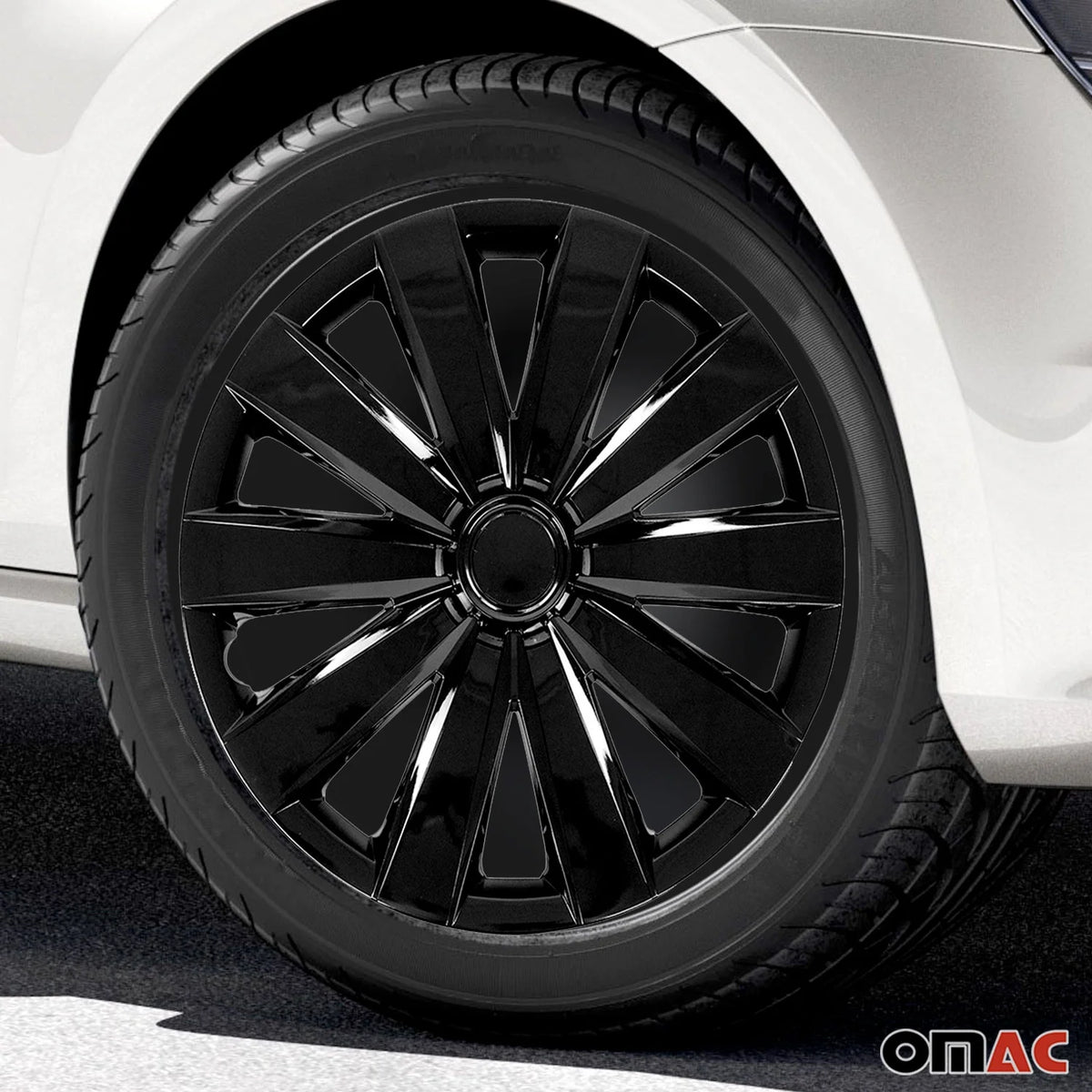 16 Wheel Covers Hubcaps 4Pcs Black D457879