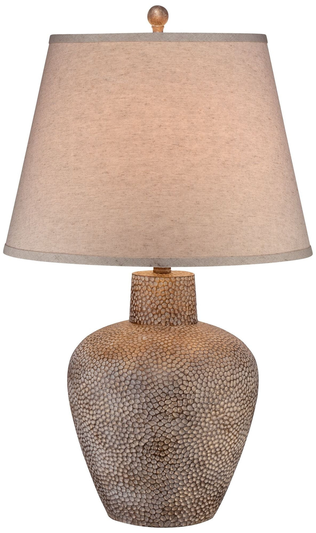 Brown Table Lamp with Off White Empire Shade D8740