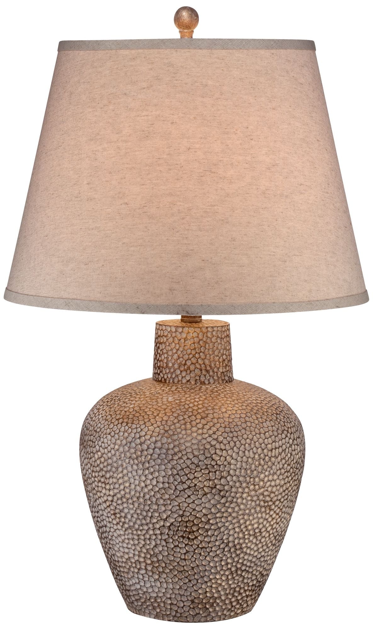 Brown Table Lamp with Off White Empire Shade D8740