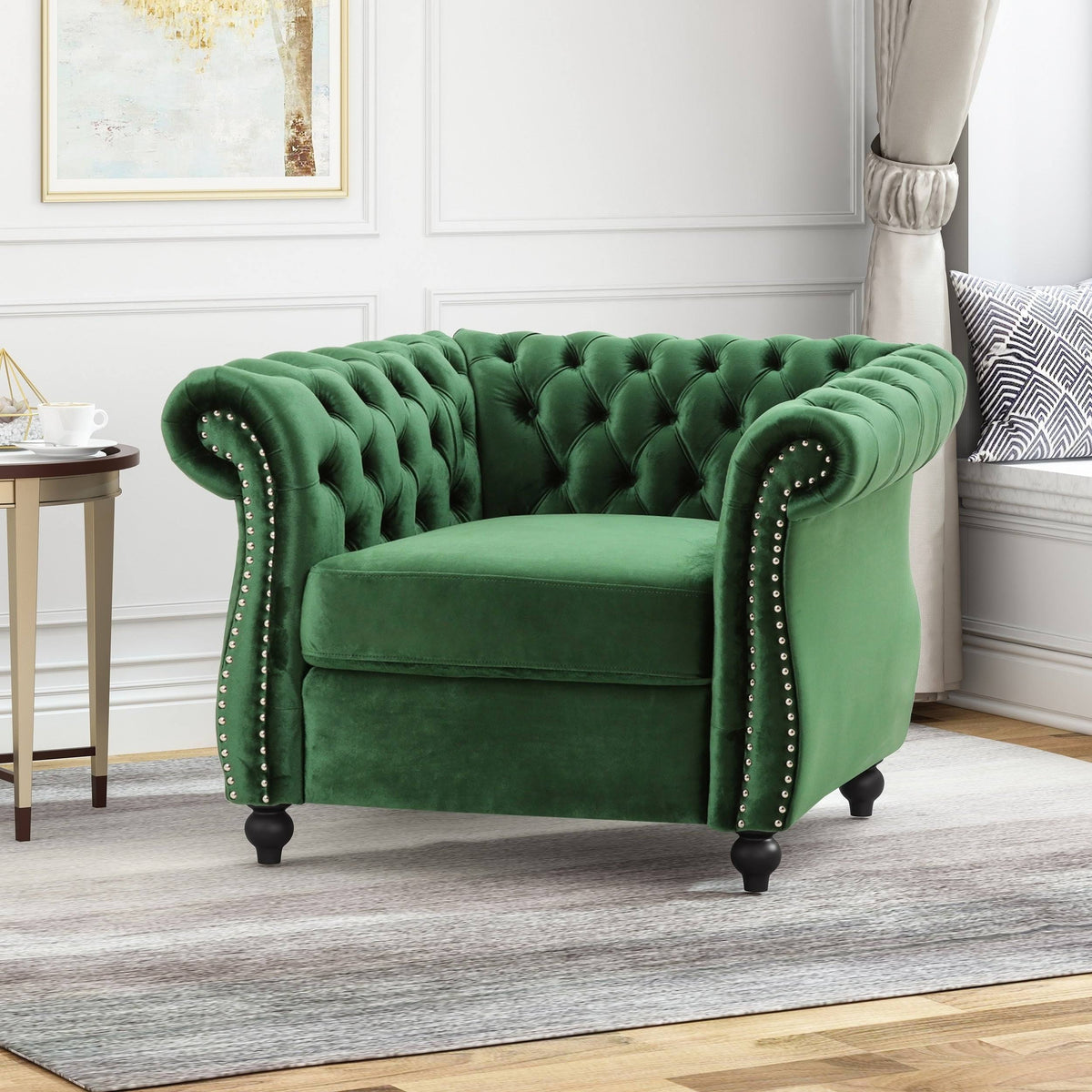 Dark Gray Velvet Club Chair L103069