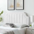 White Channel Tufted Performance Velvet Full/Queen Headboard N6463