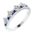 1.40 CT Diamond & Sapphire Anniversary Ring P69529