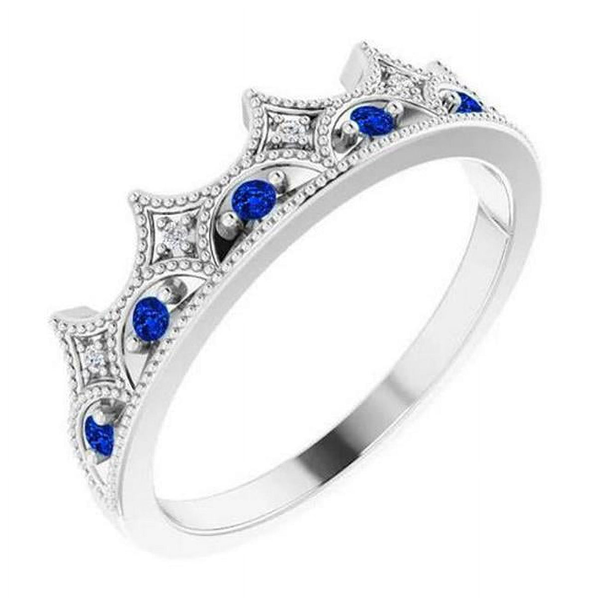 1.40 CT Diamond & Sapphire Anniversary Ring P69529