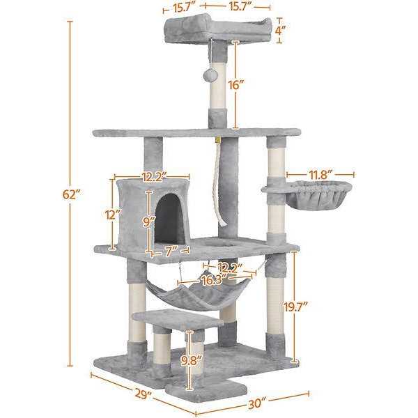 61.5-in Plush Cat Tree Condo J2656