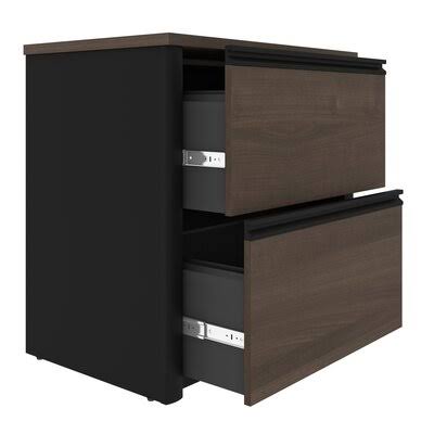 Antigua/Black 2-Drawer Lateral Filing Cabinet X183