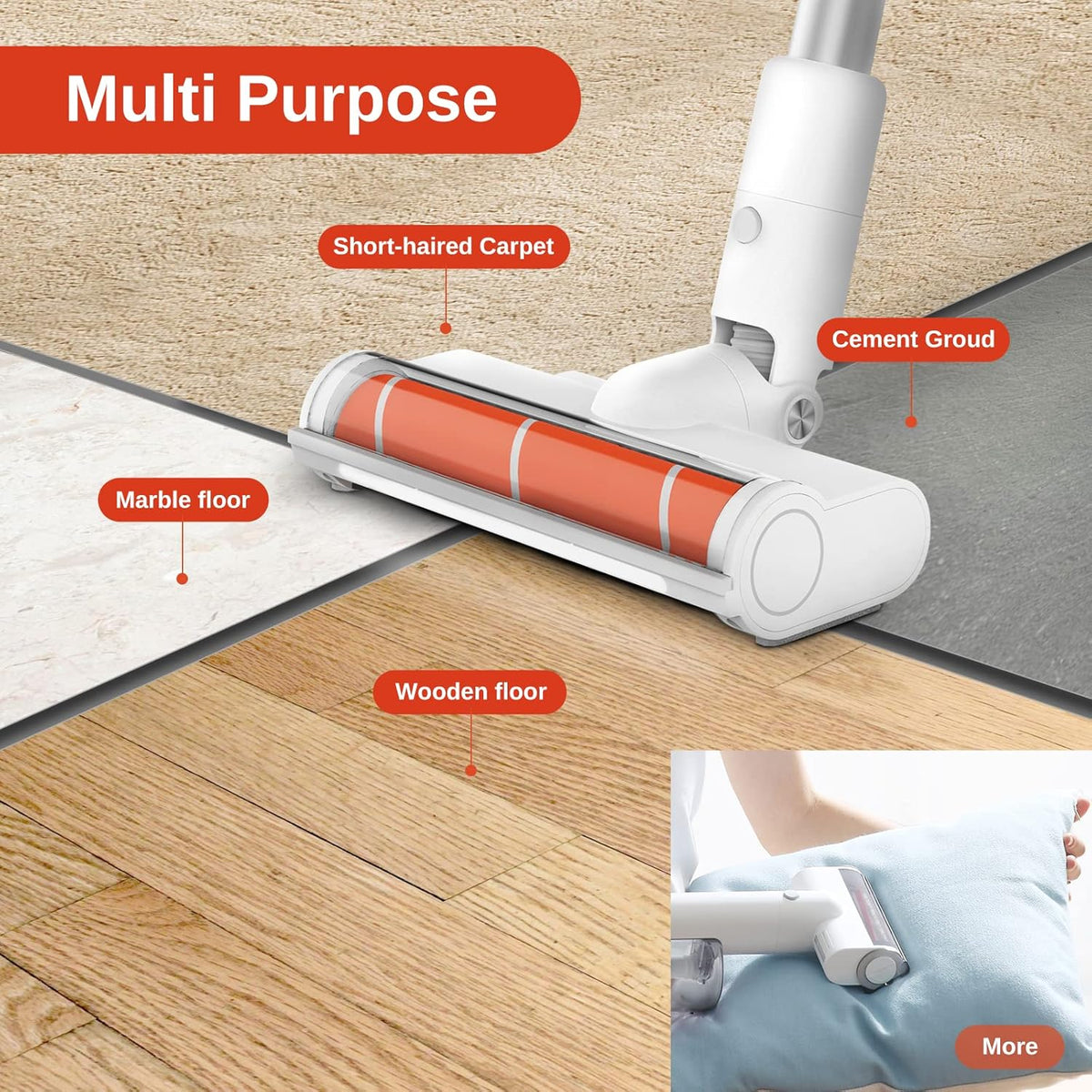 Cordless Stick Vacuum Cleaner, 23500Pa Suction, 60 Minutes Runtime, Lightweight Handheld Vacuum S413739