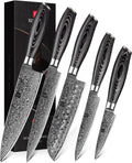 5PC Damascus Steel Kitchen Knife Set with Pakkawood G92515