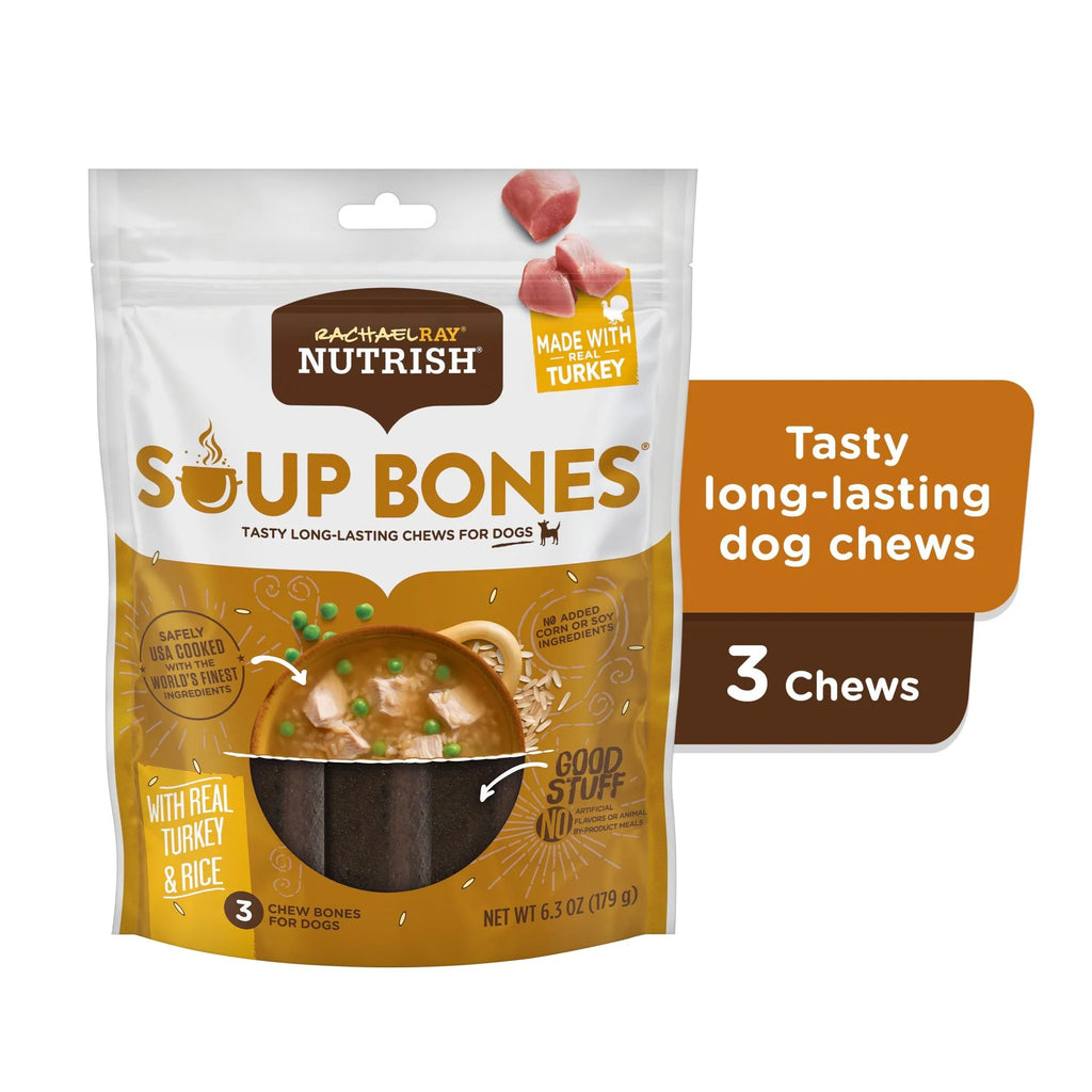 Dog Chews With Real Turkey & Rice, 3 Chews U2633