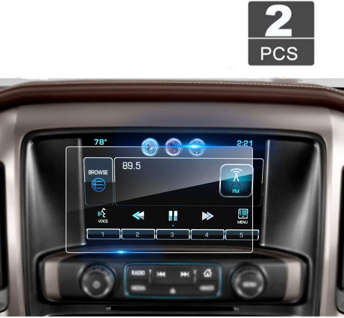 8 Inch Car Navigation Screen Protector Tempered Glass Pack of 2 A7609