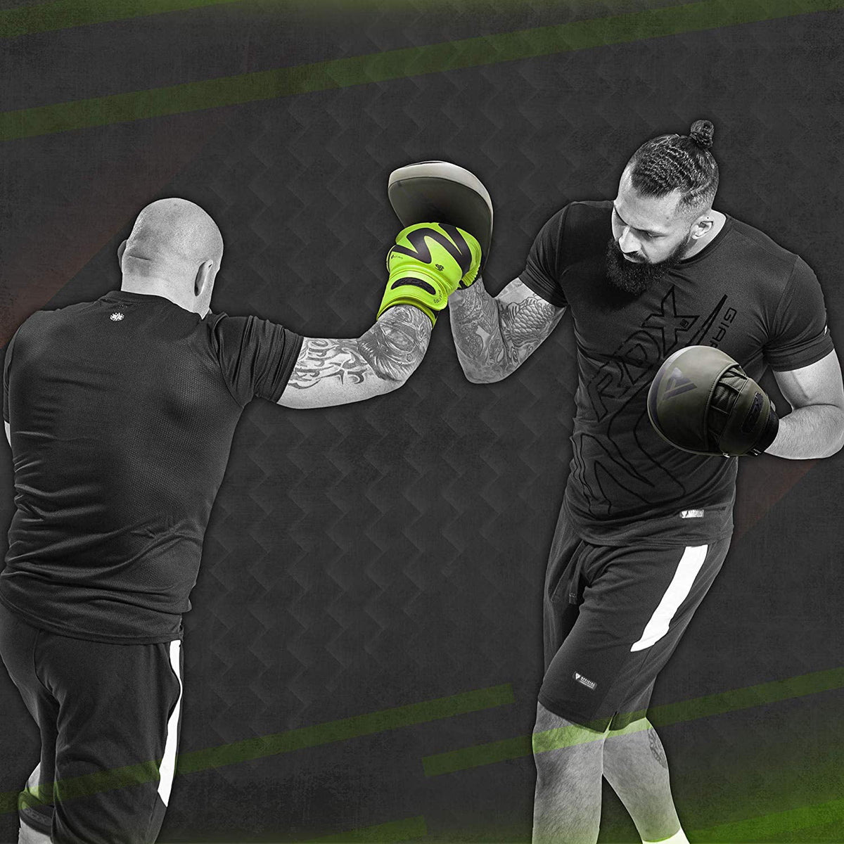 Matte Green Leather Boxing Focus Mitts G100901