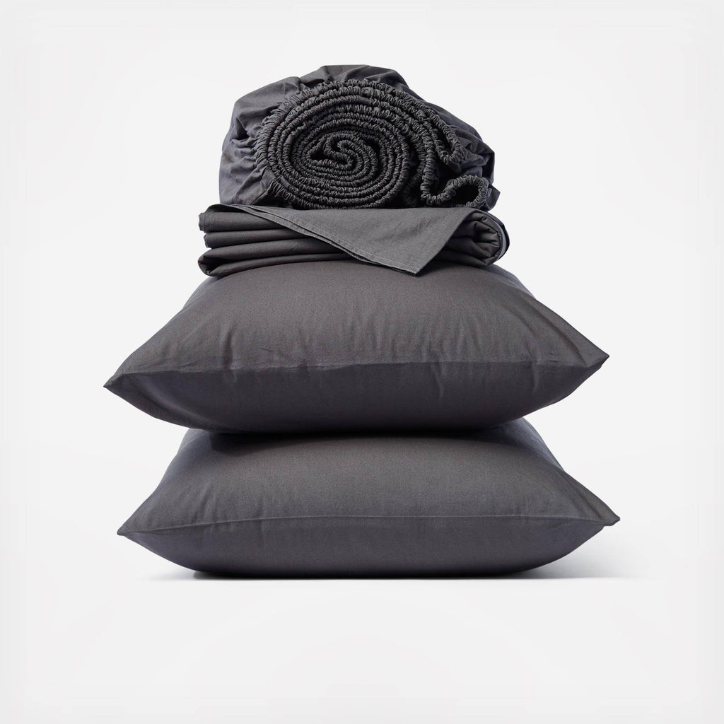 Organic Crinkled Percale Sheet Set Full Shadow W4222