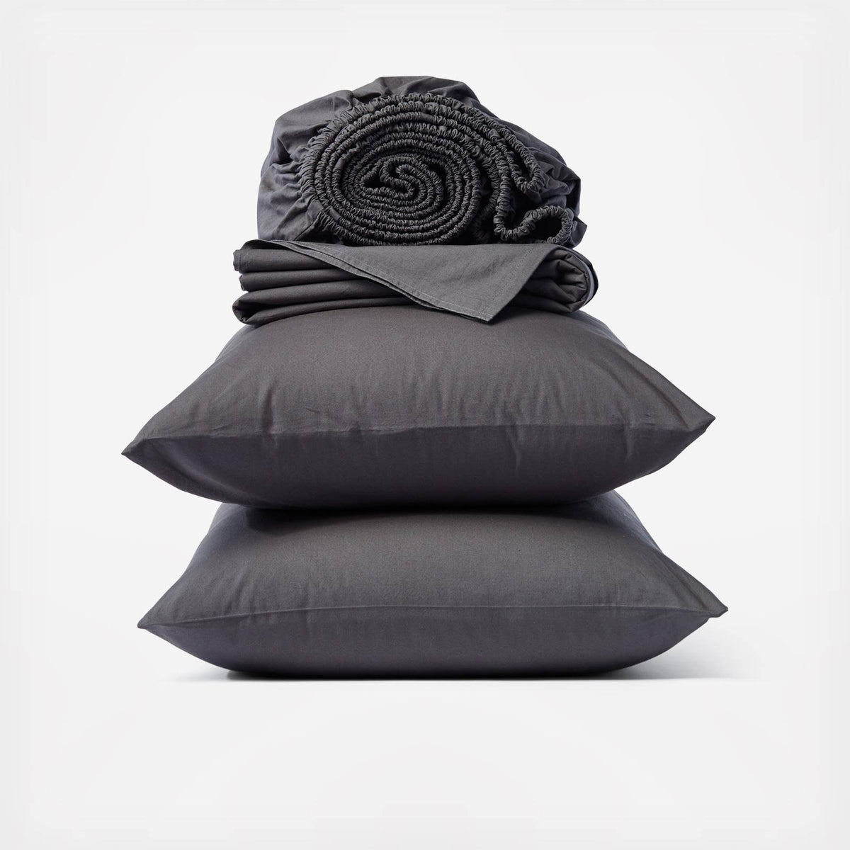 Organic Crinkled Percale Sheet Set Full Shadow W4222