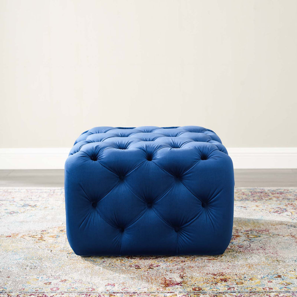 Tufted Velvet Accent Chair Ottoman I45323
