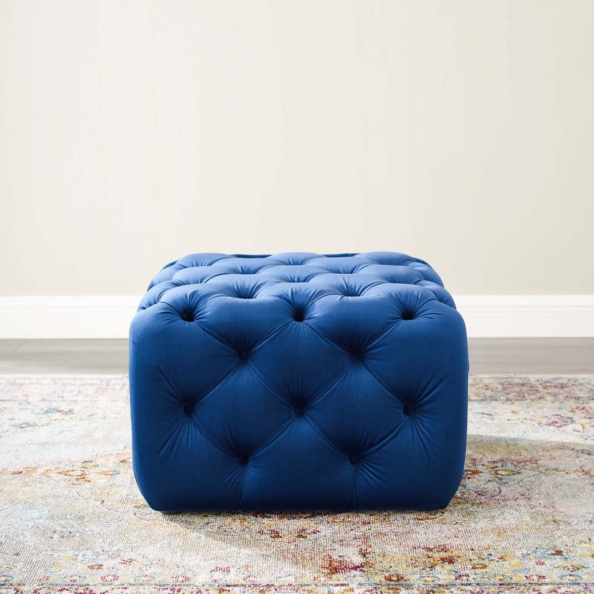 Tufted Velvet Accent Chair Ottoman I45323