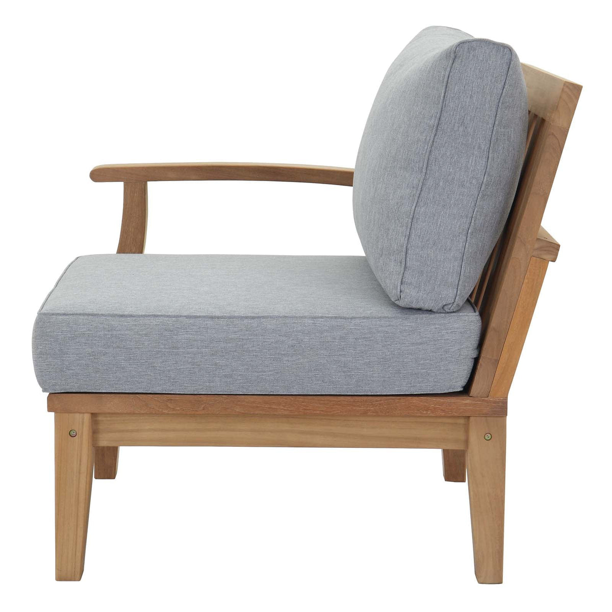 Grey Natural Wood Outdoor Sofa End Chair D373190