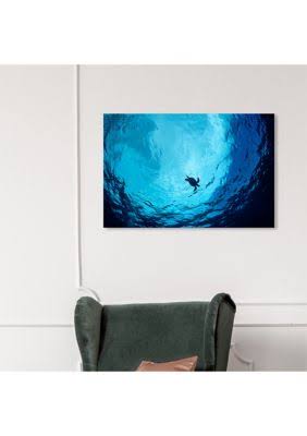 Blue Green Sea Turtle Canvas Art Y69385