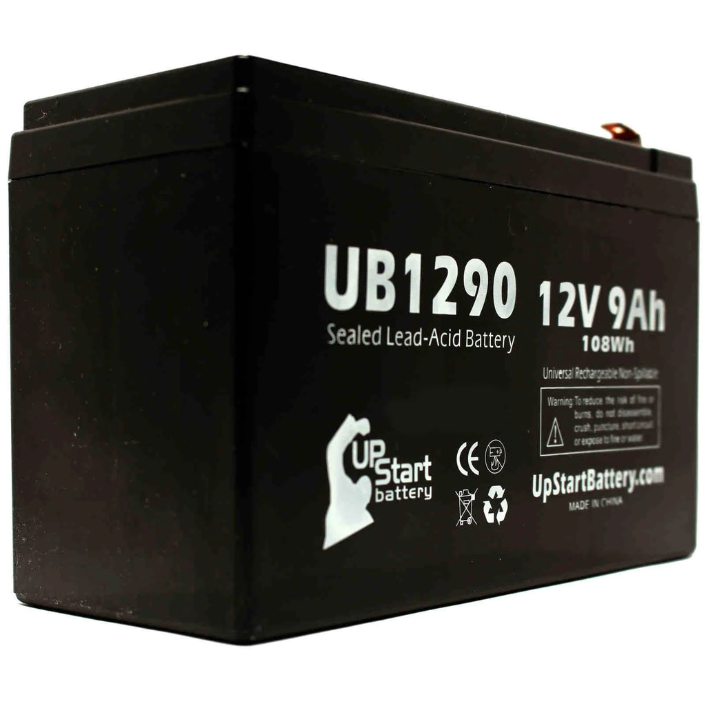 3x Pack Replacement Sealed Lead Acid Battery (12V, 9Ah, 9000mAh, F1 Terminal, AGM, SLA) with 6 F1 to F2 Terminal Adapters D6301
