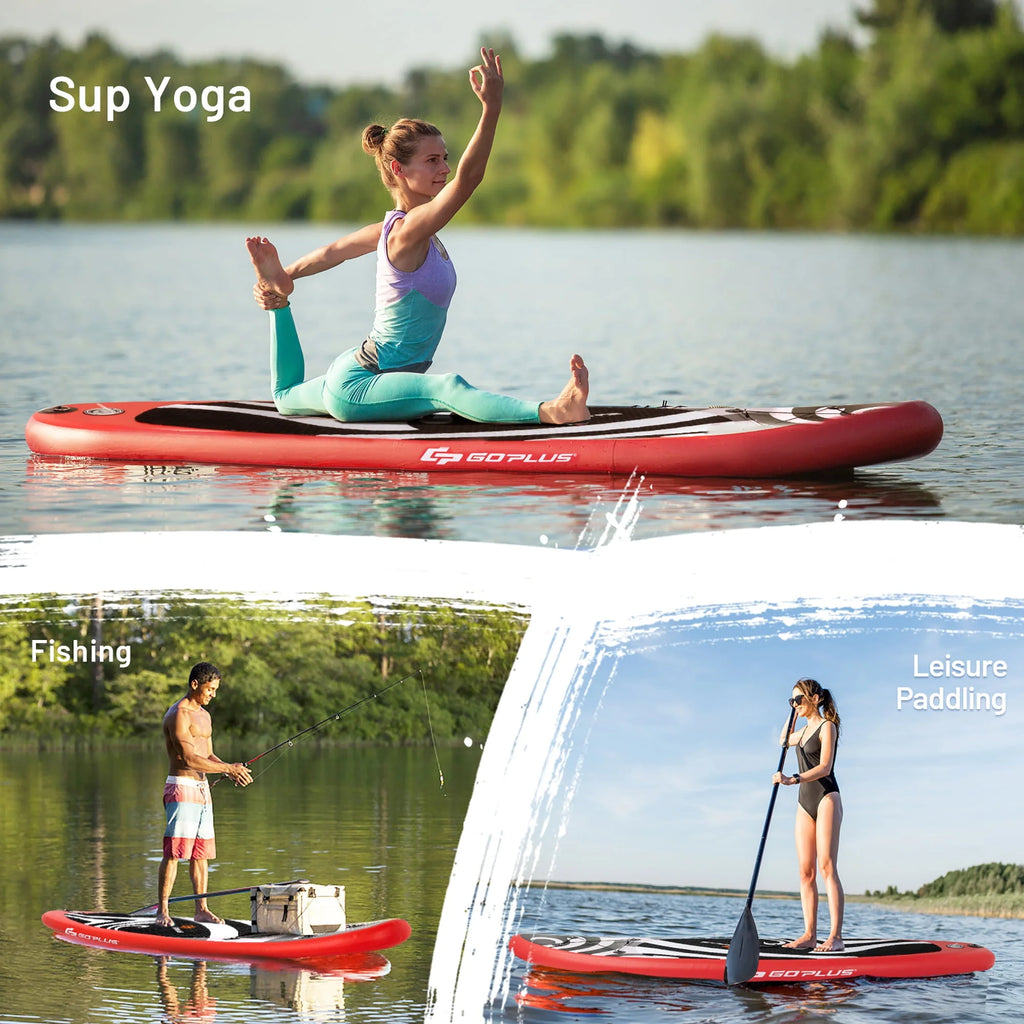 11' Inflatable Stand Up Paddle Board with Bag Paddle Pump Red K423