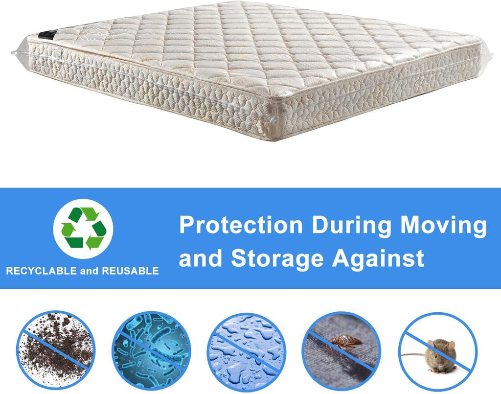 2 Packs 4 mil Thick Polyethylene Mattress Bag, California King X5274
