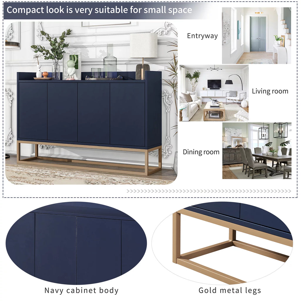 Navy Buffet Cabinet with 4 Doors F5565