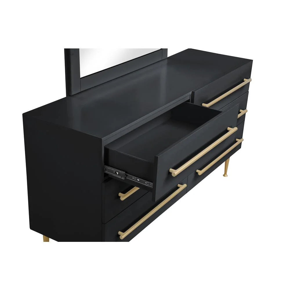 Black Dresser with Gold Accents S718