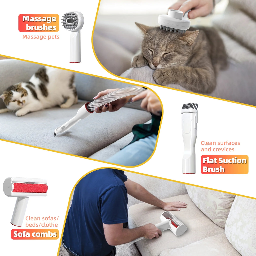 Dog Grooming Vacuum Kit with Clipper & Brush H714