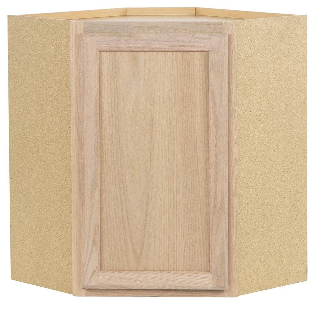 Natural Unfinished Oak Corner Wall Cabinet M498028