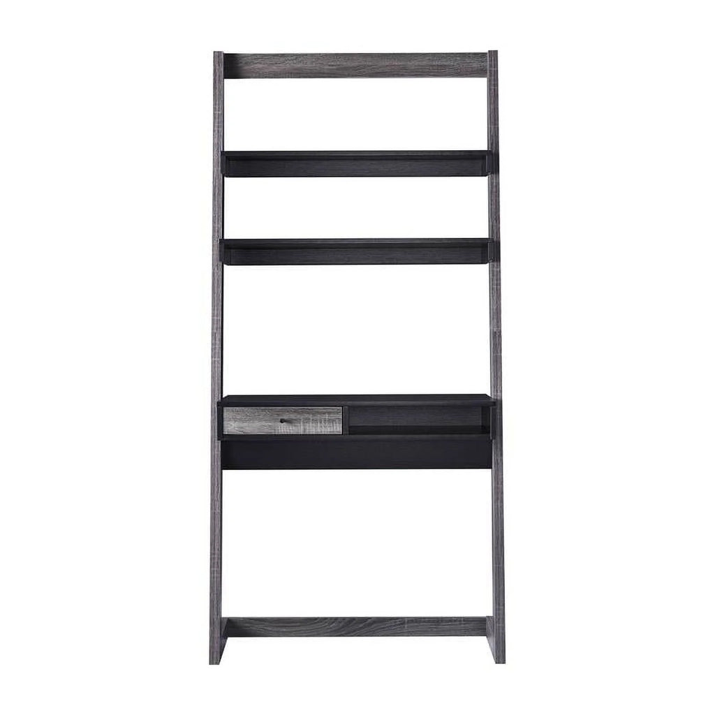 Modern Wood Writing Desk with Shelves D9259