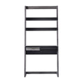 Modern Wood Writing Desk with Shelves D9259
